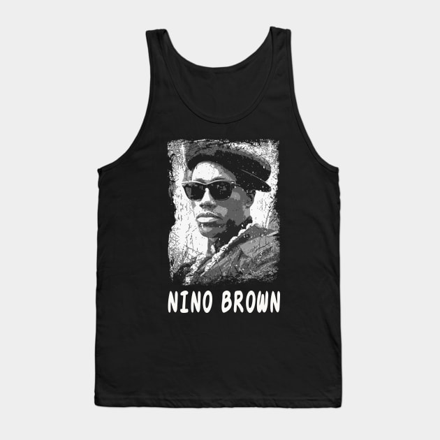 Graphic Art Nino Brown Tank Top by Black Demon Bear